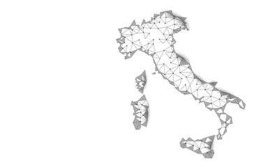 Italy geographic contour map. 3D low poly digital banner. International global country travel outbreak. Europe zone union landscape vector illustration
