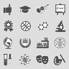 Academy Icons. Sticker Design. Vector Illustration.