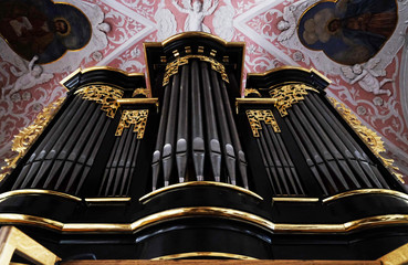 The organ in the church of Saint Catherine of Alexandria in Zagreb, Croatia