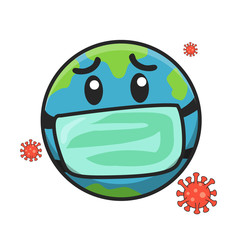 illustration vector graphic of earth is attacked by the corona virus