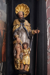 Saint Roch, statue on the altar of Saint Dionysius in the Church of Saint Catherine of Alexandria...