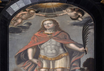 Saint Vitus, altar of Saint Dionysius in the Church of Saint Catherine of Alexandria in Zagreb,...