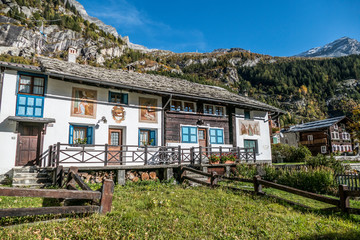 beautiful typical house of mountains in Macugnaga