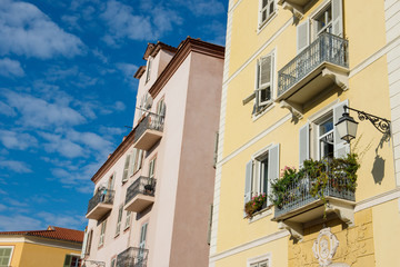 Fototapeta premium Ajaccio, Corsica / France.03/10/2015.Typical houses of Ajaccio in Corsica
