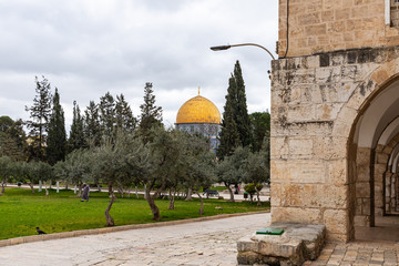 The interior of the Temple Mount in the Old City in Jerusalem, Israel