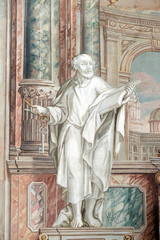 Obraz premium Saint Peter the Apostle, fresco in the Church of Saint Catherine of Alexandria in Zagreb, Croatia