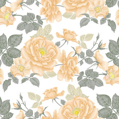Nahtloses Blumenmuster mit Rosen. © marinavorona
