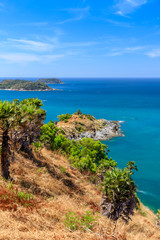 Fototapeta na wymiar Beautiful Laem Promthep Cape in Phuket, famous view point scenic area for watching sunset