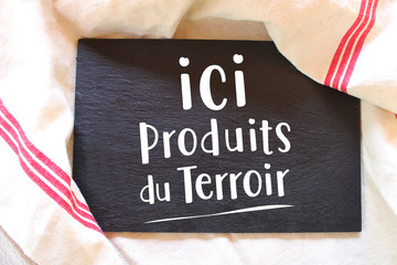 Panneau ardoise, tableau : produits du terroir