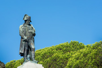 Ajaccio, Corsica / France.03/10/2015.Statue of Napoleon Bonaparte as first imperator of France, Ajaccio, Corsica - obrazy, fototapety, plakaty