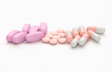 Obraz na płótnie Canvas Different kinds of pills, medication, drug