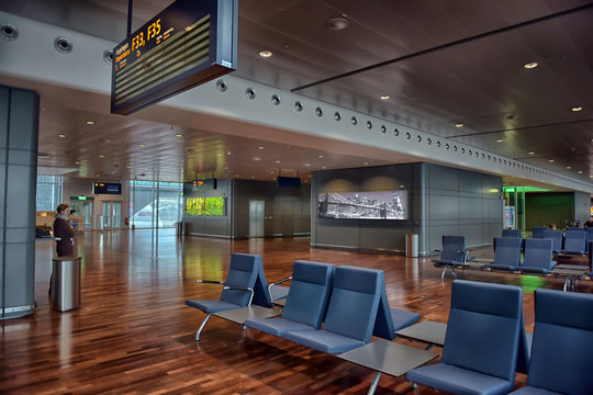 Interior of the departure hall at Arlanda Airport in Stockholm,Sweden.