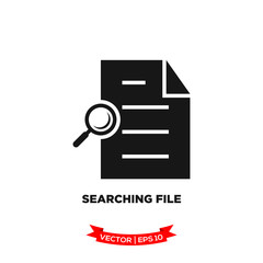 Fototapeta na wymiar searching file icon in trendy flat style, file icon
