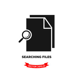 searching file icon in trendy flat style, file icon