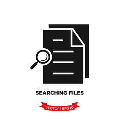 searching file icon in trendy flat style, file icon