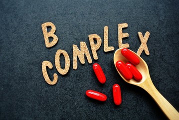 Vitamin B complex consists of 8 types of vitamin B B1 thiamine B2 riboflavin B3 niacin B5 pantothenic acid  B6 Pyridoxine ,  B7 biotin , B9  Folic, B12  Cobalamin,