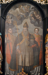 Saint Denis holding his head, altar of Saint Dionysius in the Church of Saint Catherine of...