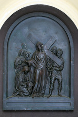 8th Stations of the Cross, Jesus meets the daughters of Jerusalem, St Francis Xavier's Church in Zagreb, Croatia