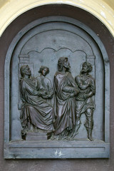 1st Stations of the Cross, Jesus is condemned to death, St Francis Xavier's Church in Zagreb, Croatia