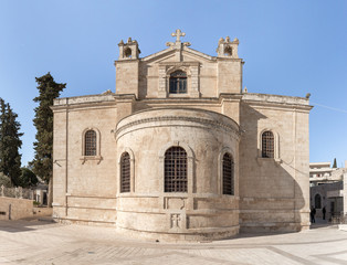 The St. Nicholas church from the roof of the house in Bay Jala - a suburb of Bethlehem in Palestine