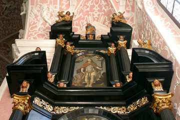 Saint Florian, staue on the Altar of Saint Dionysius in the Church of Saint Catherine of Alexandria...