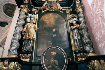 Altar of Saint Francis Borgia in the Church of Saint Catherine of Alexandria in Zagreb, Croatia