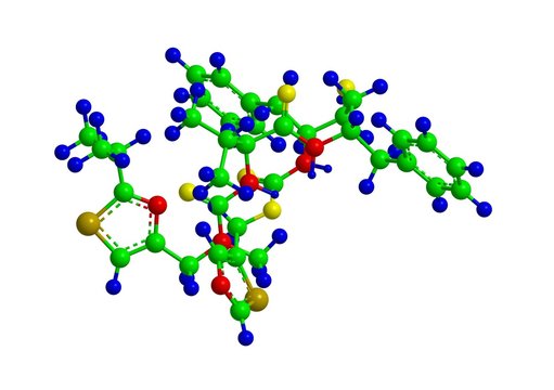 Molecular Structure Of Ritonavir, 3D Rendering