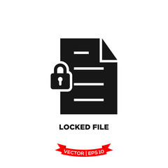 Fototapeta na wymiar locked file icon in trendy flat style, padlock, file icon