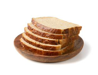 Stack of Traditional Homemade Sliced Bread Isolated on White