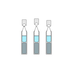 artificial tear lubricant eye drop container vector  (three steps to use)