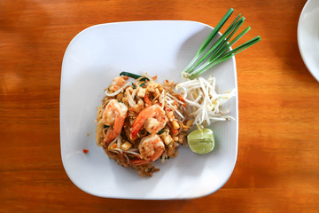 shrimp noodles or Fried noodles, Thai  noodles