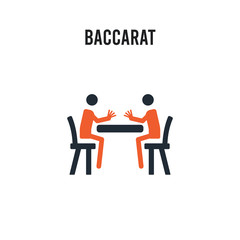 Fototapeta premium Baccarat vector icon on white background. Red and black colored Baccarat icon. Simple element illustration sign symbol EPS