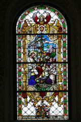 Jesus the Friend of Children, stained glass window in the Church of Saint Catherine of Alexandria...