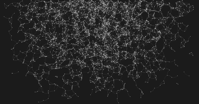 Network Mesh Random Procedural Art background illustration