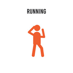 Running vector icon on white background. Red and black colored Running icon. Simple element illustration sign symbol EPS