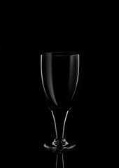 a glass on a black background