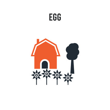 Egg vector icon on white background. Red and black colored Egg icon. Simple element illustration sign symbol EPS
