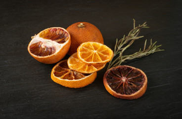 Dried Slices of Orange and Blood Orange Isolated