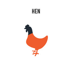 Hen vector icon on white background. Red and black colored Hen icon. Simple element illustration sign symbol EPS