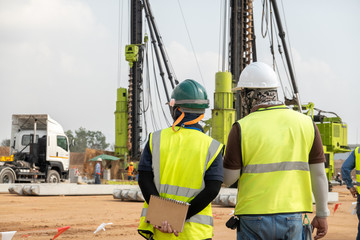 A piling rig at construction site