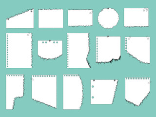 フレームセット＿破れたメモ帳＿手描風＿文字あり