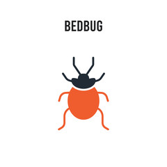 Bedbug vector icon on white background. Red and black colored Bedbug icon. Simple element illustration sign symbol EPS