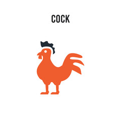 Cock vector icon on white background. Red and black colored Cock icon. Simple element illustration sign symbol EPS