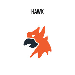 Hawk vector icon on white background. Red and black colored Hawk icon. Simple element illustration sign symbol EPS