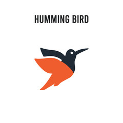 Humming bird vector icon on white background. Red and black colored Humming bird icon. Simple element illustration sign symbol EPS