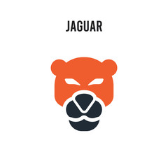 Jaguar vector icon on white background. Red and black colored Jaguar icon. Simple element illustration sign symbol EPS