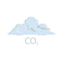cloud illustration. CO2 icon , carbon dioxide formula illustration design elements. flat icon