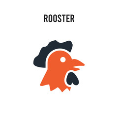 Rooster vector icon on white background. Red and black colored Rooster icon. Simple element illustration sign symbol EPS