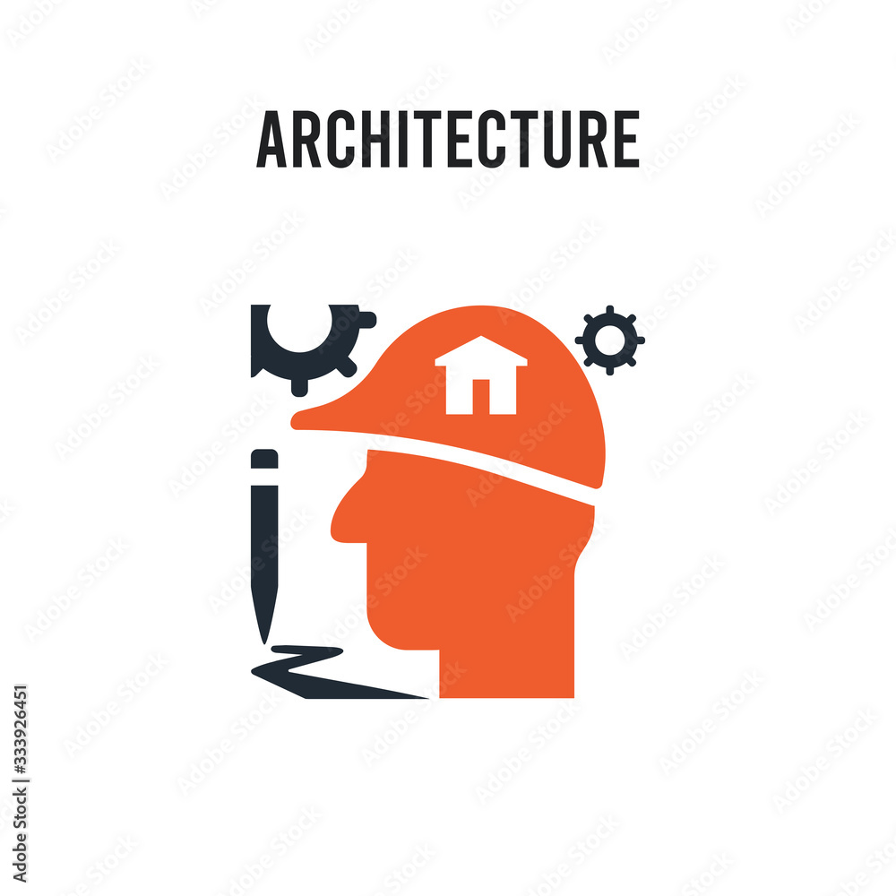 Poster architecture vector icon on white background. red and black colored architecture icon. simple elemen