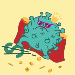 This virus imagines itself to be the winner of the Economy. Vector.